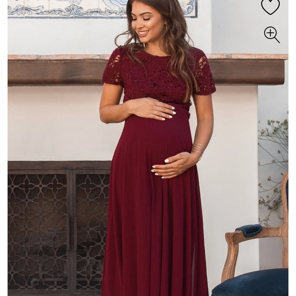 Burgundy formal maternity dress - Picture 1 of 6